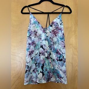 Lyke Mynded floral chiffon strappy top